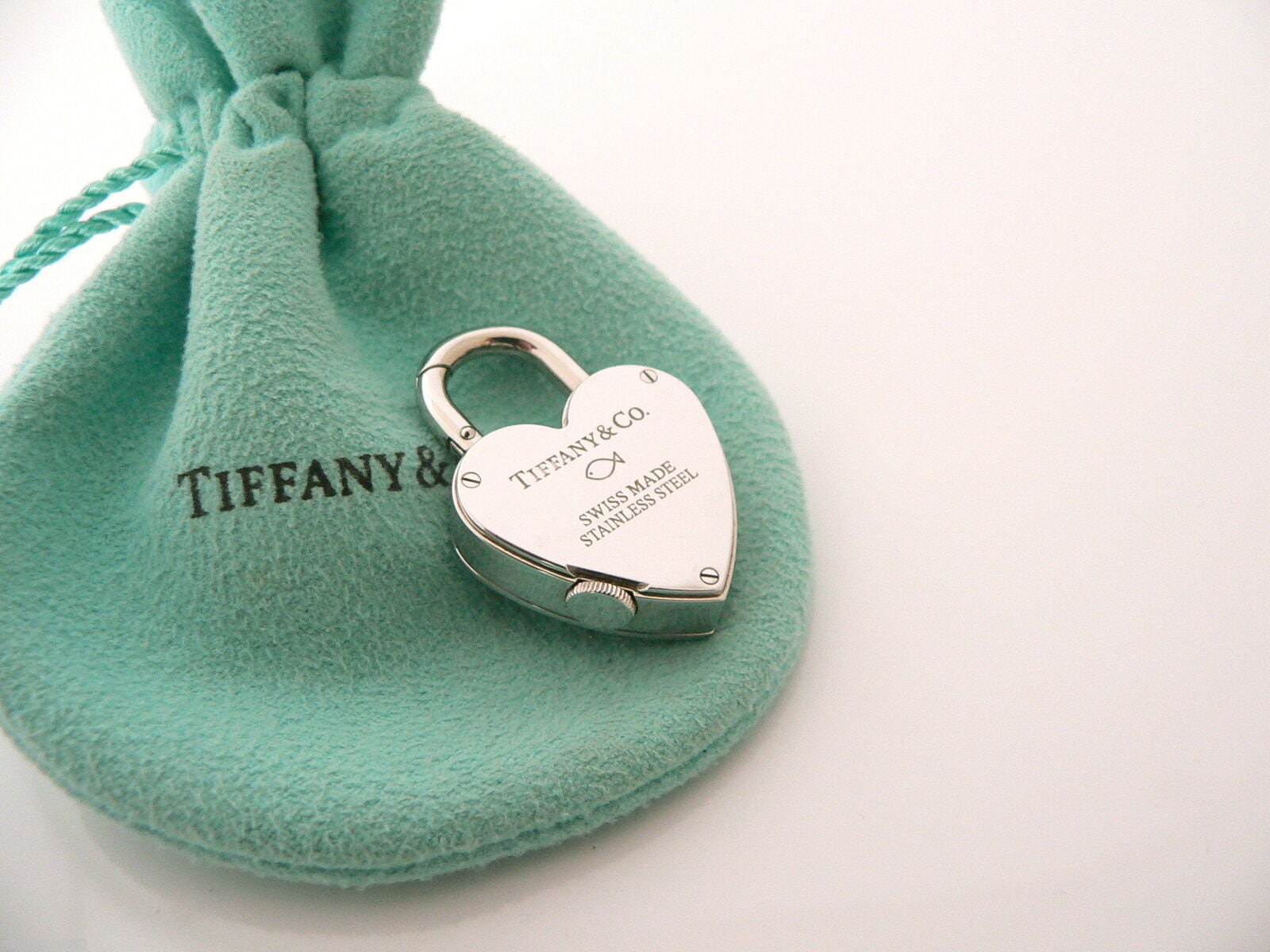 Tiffany Co Heart Watch Clock Padlock Charm 4 Necklace Bracelet