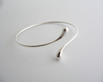 Tiffany And Co Silver Teardrop Bangle Bracelet Gift Love Peretti Wave Geometric Bangle Anniversary Birthday Gift