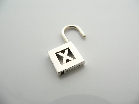 Tiffany And Co Sterling Silver Alphabet X Padlock… - image 2