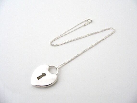 Tiffany And Co Silver Heart Key Hole Keyhole Neck… - image 2