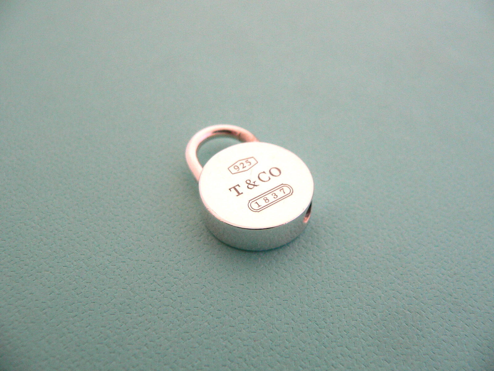 Tiffany and Co Silver 1837 Round Circle Padlock Pendant Charm 