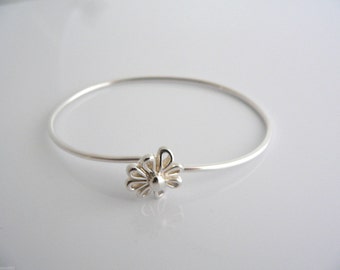 Tiffany & Co Silver Picasso Daisy Flower Nature Bangle Bracelet Rare Excellent