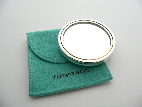 Tiffany And Co Argent 1837 Cercle Rond Sac Main Miroir Rare