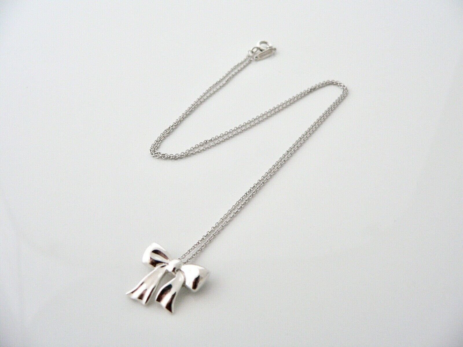 Tiffany bow necklace sterling silver best sale