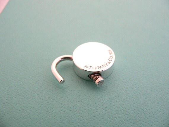 Tiffany and Co Silver 1837 Round Circle Padlock Pendant Charm 