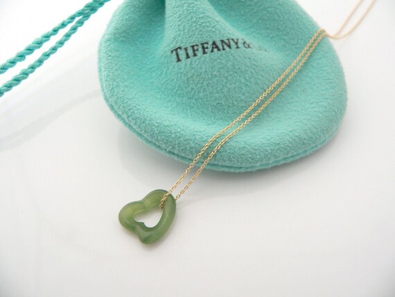 Tiffany green heart necklace discount