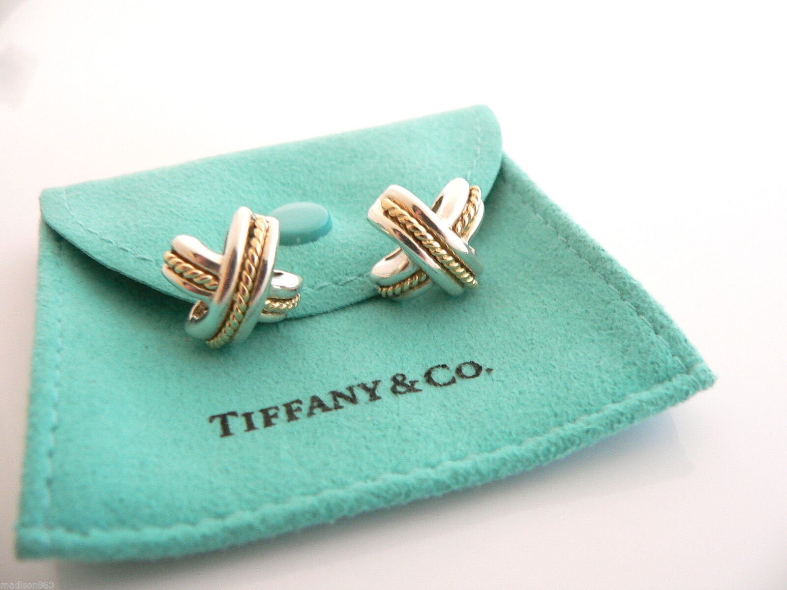 Tiffany cross hotsell earrings silver