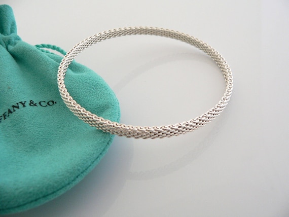 Tiffany And Co Silver Somerset Mesh Narrow Bracel… - image 1