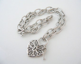 Tiffany Co Heart Key Locks Necklace