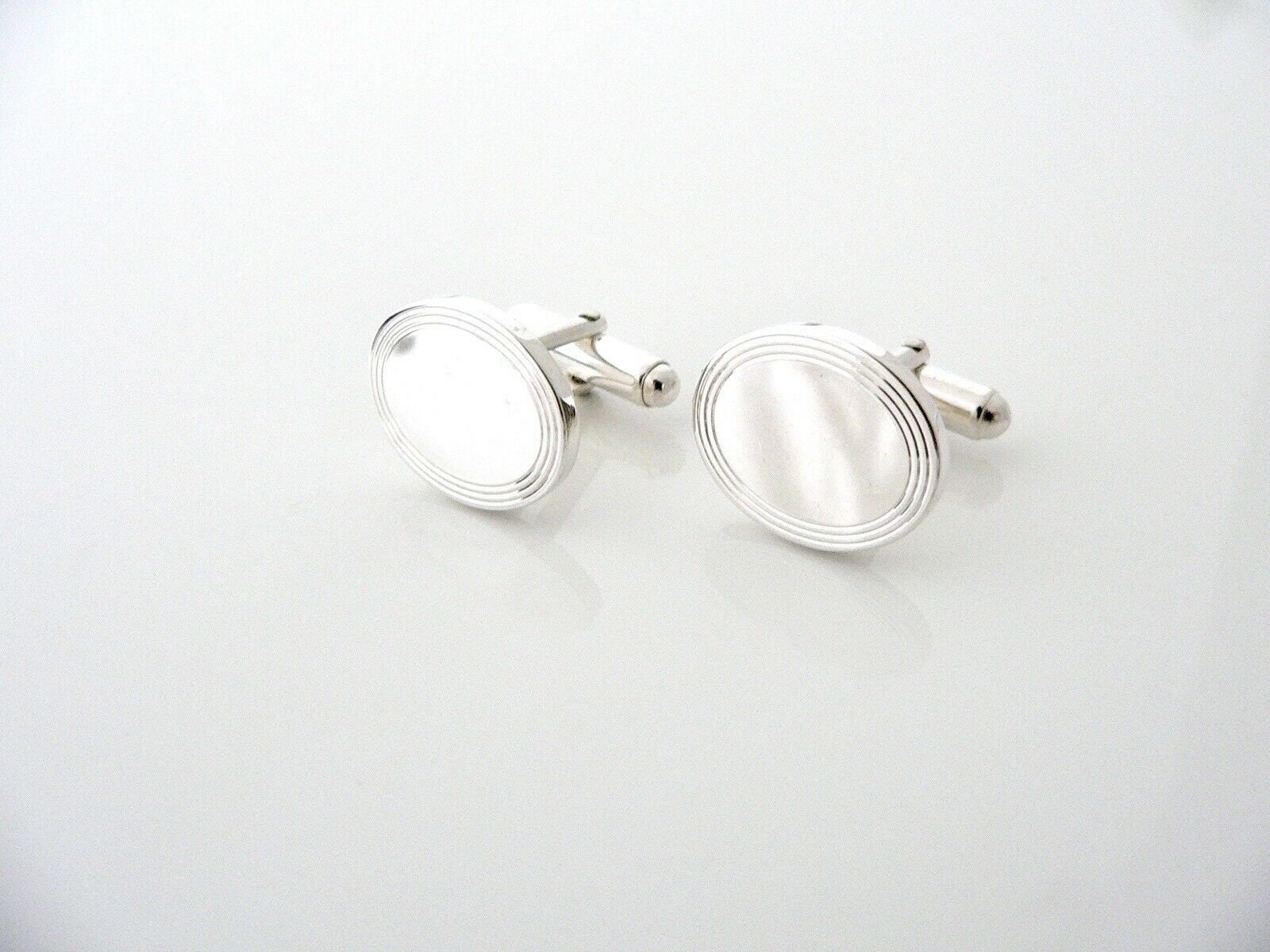 Tiffany&CO★Engine-turned Oval Cuff Links in Silver Engine-turned Oval Cuff Links in Silver | Tiffany & Co. US