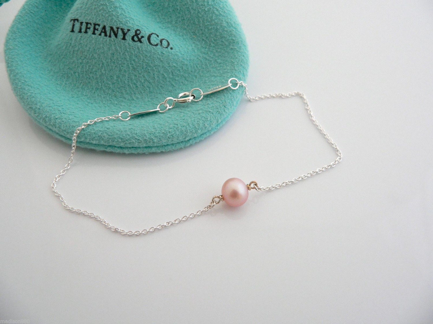 Tiffany & Co Silver Peretti 3 Row Pink Pearl Heart Toggle 7.5in Bracelet  2083E | eBay