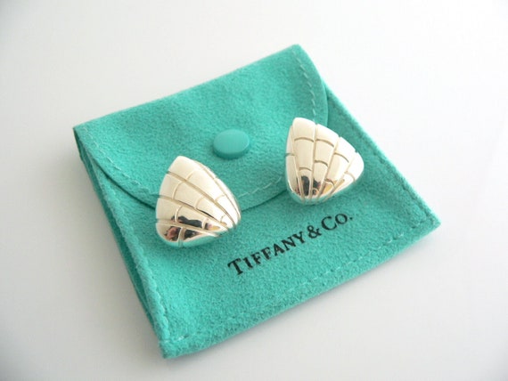 Tiffany And Co Silver Crocodile Triangle Textured… - image 9