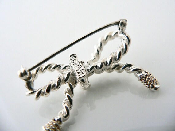 Tiffany And Co Ribbon Pin Textured Twisted Brooch… - image 3