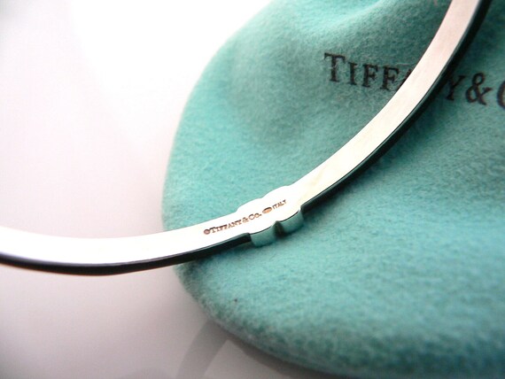 Tiffany And Co Silver Black Enamel Signature X Ba… - image 4