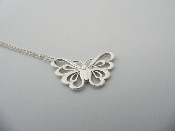 Tiffany & Co Silver Stencil Butterfly Necklace Pe… - image 3