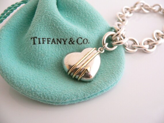 Tiffany And Co Silver 18K Gold Heart Arrow Charm … - image 7