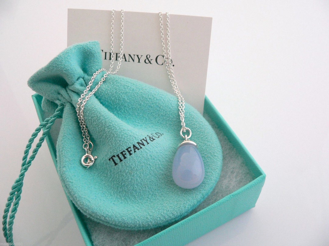 TIFFANY Paloma Picassoトップ Tiffany & Co Silver Picasso 20 Carat Blue Chalcedony Necklace