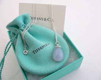 Tiffany & Co Silver Picasso 20 Carat Blue Chalcedony Necklace