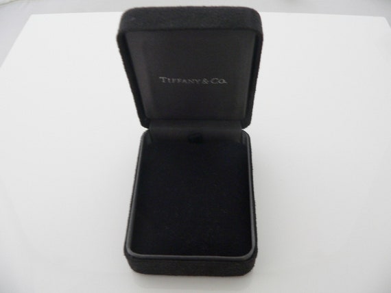 Tiffany & Co Velvet Suede Navy Blue Jewelry Prese… - image 2