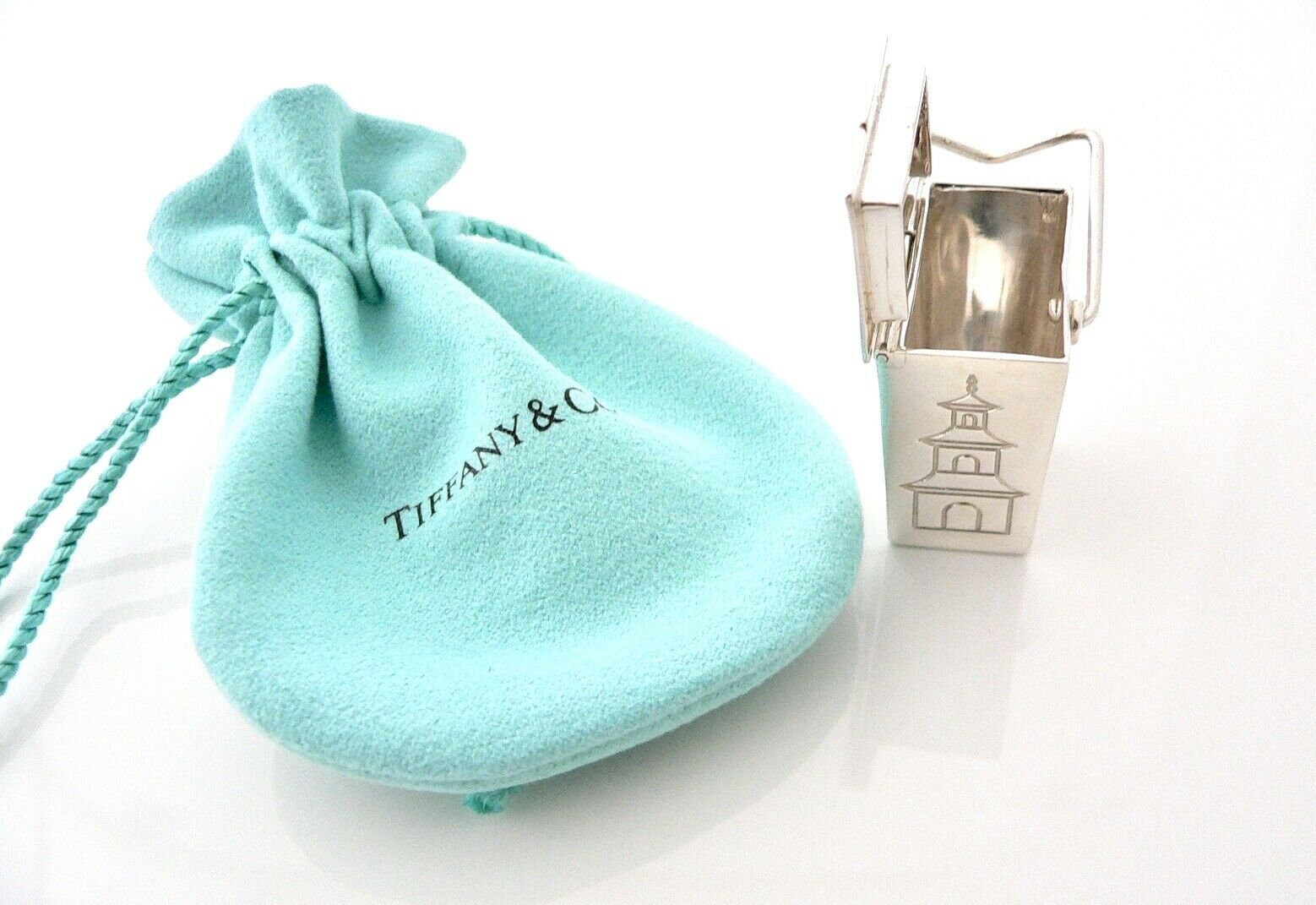 Tiffany & Co RARE Silver Purse Handbag Pill Box Case Container Pendant!