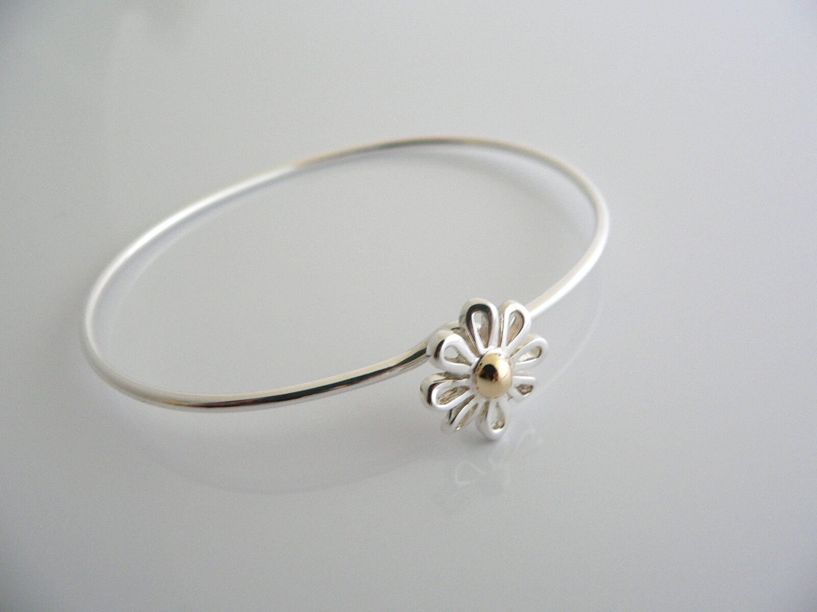 Tiffany and Co Silver Gold Daisy Bangle Bracelet Nature Flower Garden Lover Gift Etsy Canada