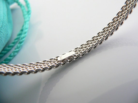 Tiffany And Co Silver Somerset Mesh Narrow Bracel… - image 4
