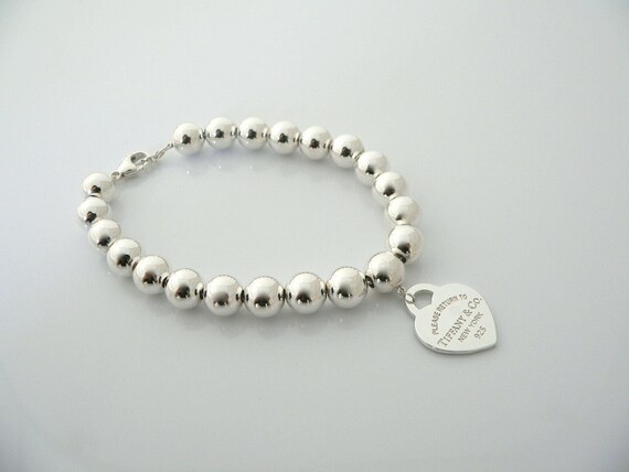 Buy Tiffany & Co Bead Bracelet. Ideal Luxury Gift. Sterling Silver. 10 Mm Ball  Beads. FREE SHIPPING. Online in India - Etsy