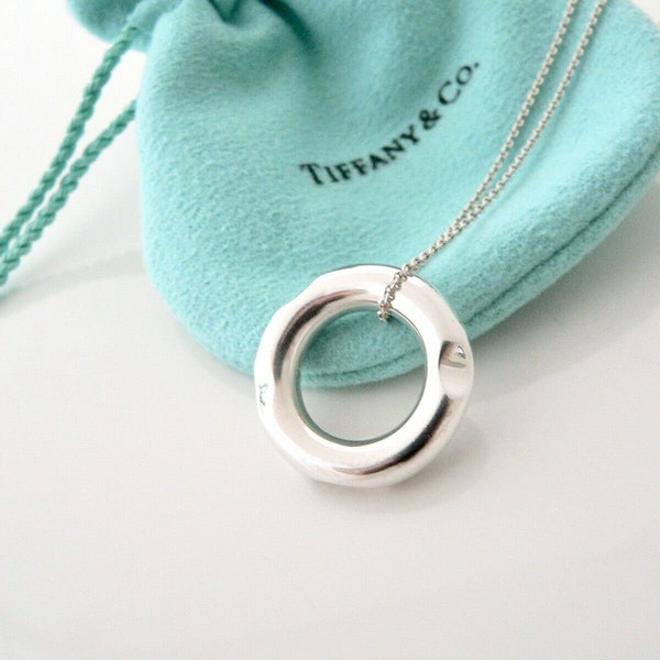 Tiffany And Co Gehry Tube Necklace Pendant Charm Chain Silver Gift Pouch Love Art