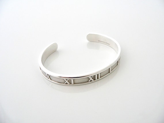 Tiffany & Co Atlas Roman Numeral Bracelet Cuff Ba… - image 1