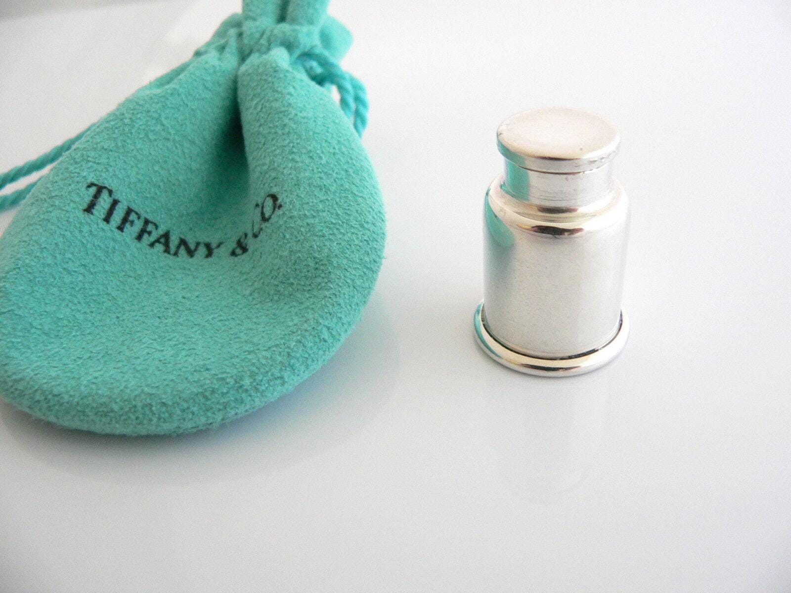 Tiffany & Co Milk Can Pill Box Case Trinket Container Silver Love