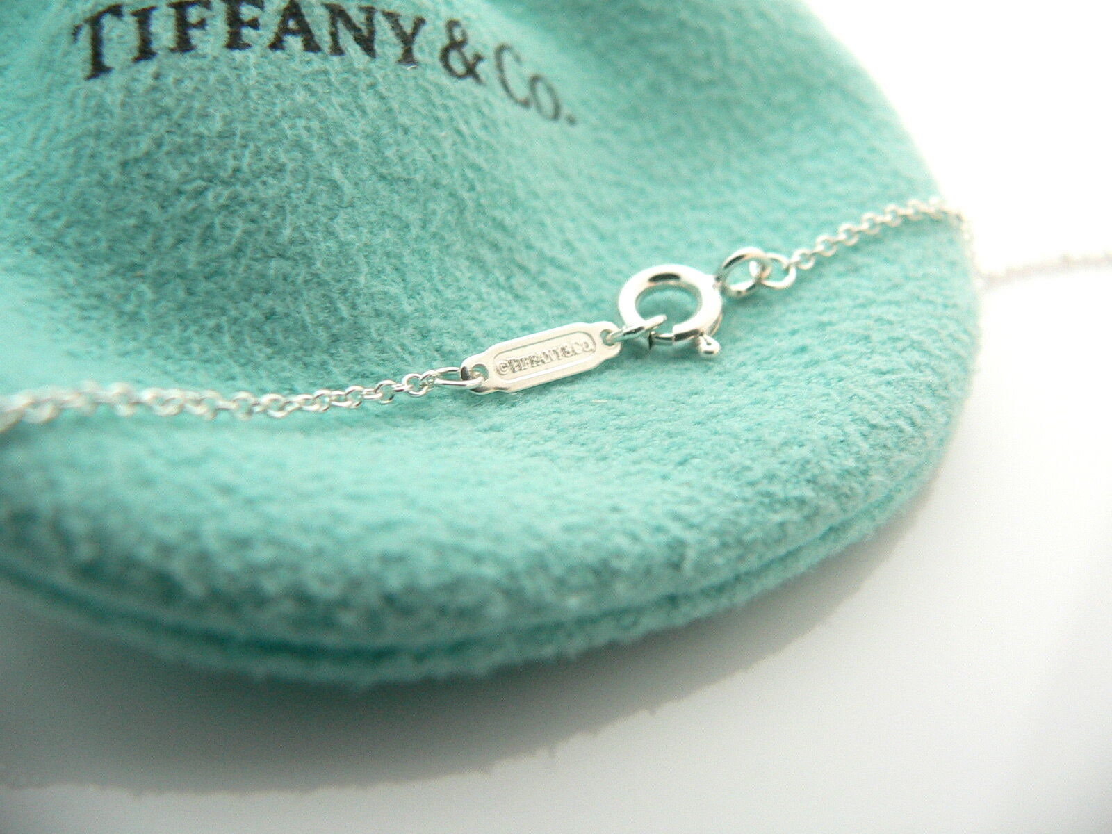 Tiffany Co Interlocking Circles Necklace Silver Pendant Chain Gift