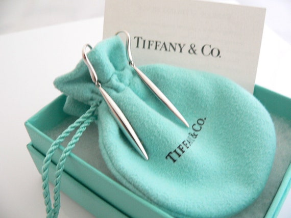 Tiffany And Co 18K Gold Feather Dangling Dangle E… - image 8