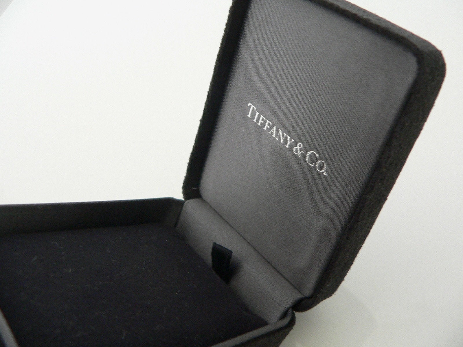 Tiffany & Co Velvet Suede Navy Blue Jewelry Presentation