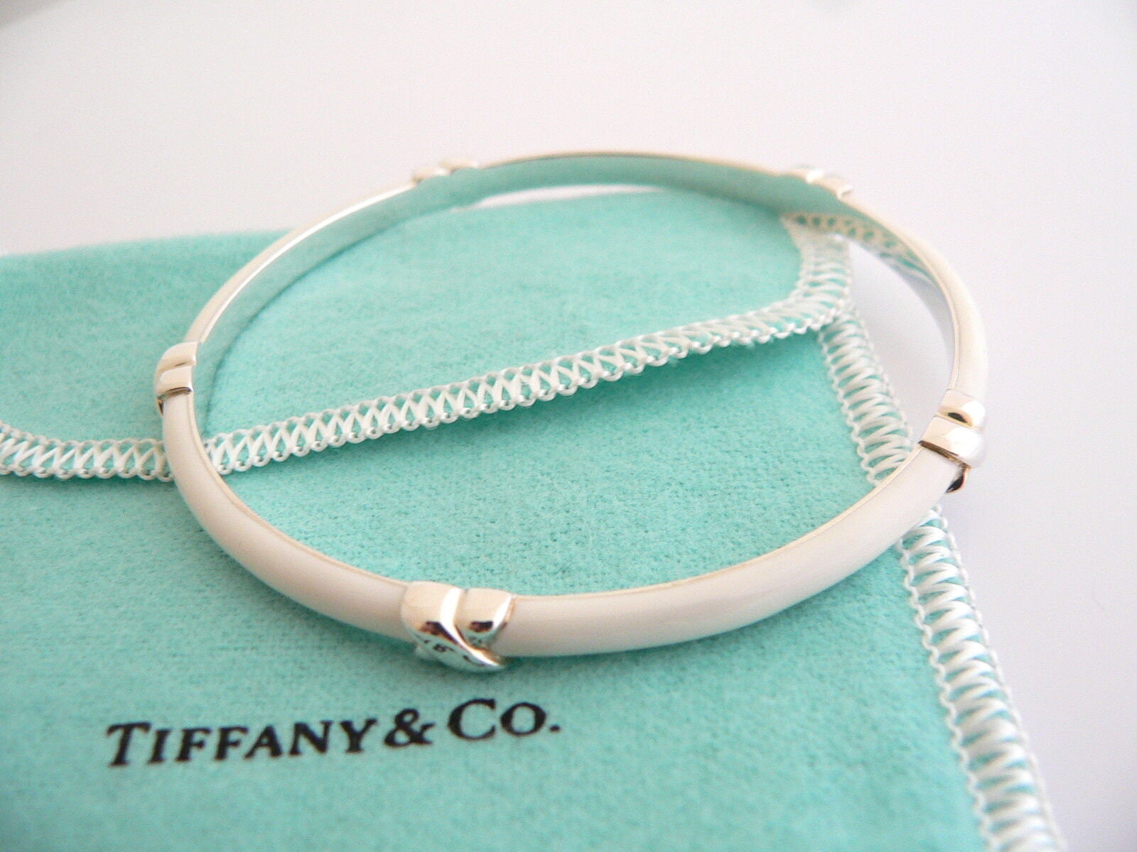 Tiffany Infinity Sterling Silver/Blue Enamel Bracelet – STYLISHTOP