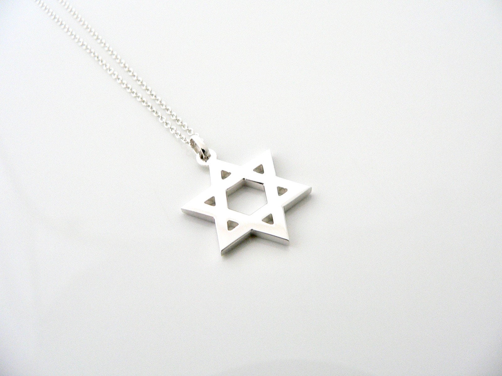 Tiffany & Co Star of David Necklace Pendant Charm Chain Gift