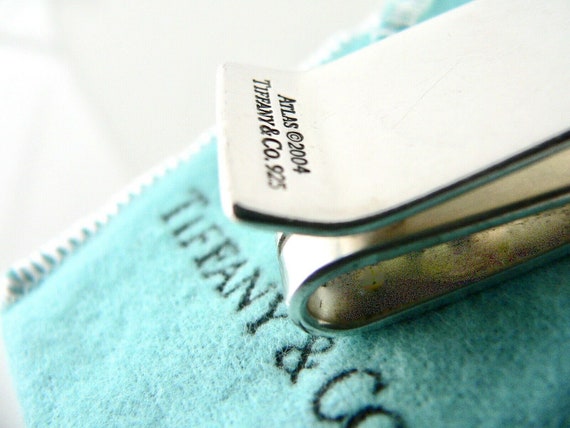 Tiffany and Co Silver Atlas Roman Numeral Double Sides Money Clip