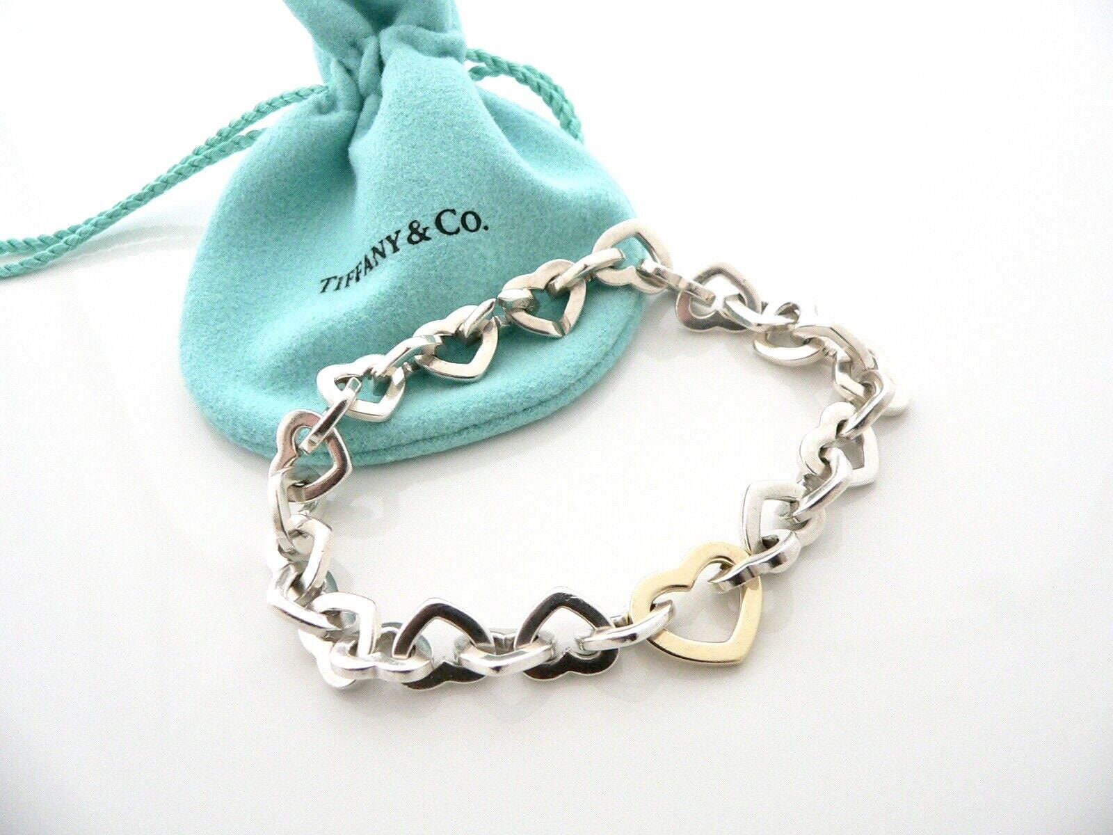 Tiffany & Co Heart Links Bracelet Chain 8 Inch Longer Silver Tiffany & Co Heart Links Bracelet Chain 8 Inch Longer Silver