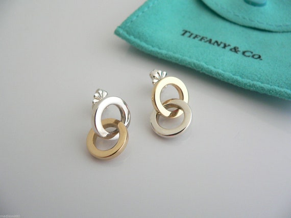 Tiffany & Co Silver 18K Gold Circles Dangling Dan… - image 1