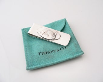 Tiffany & Co Eagle Arrow Money Clip Holder Gift Pouch Silver Freedom USA Office Corporate Man Gift Anniversary Birthday