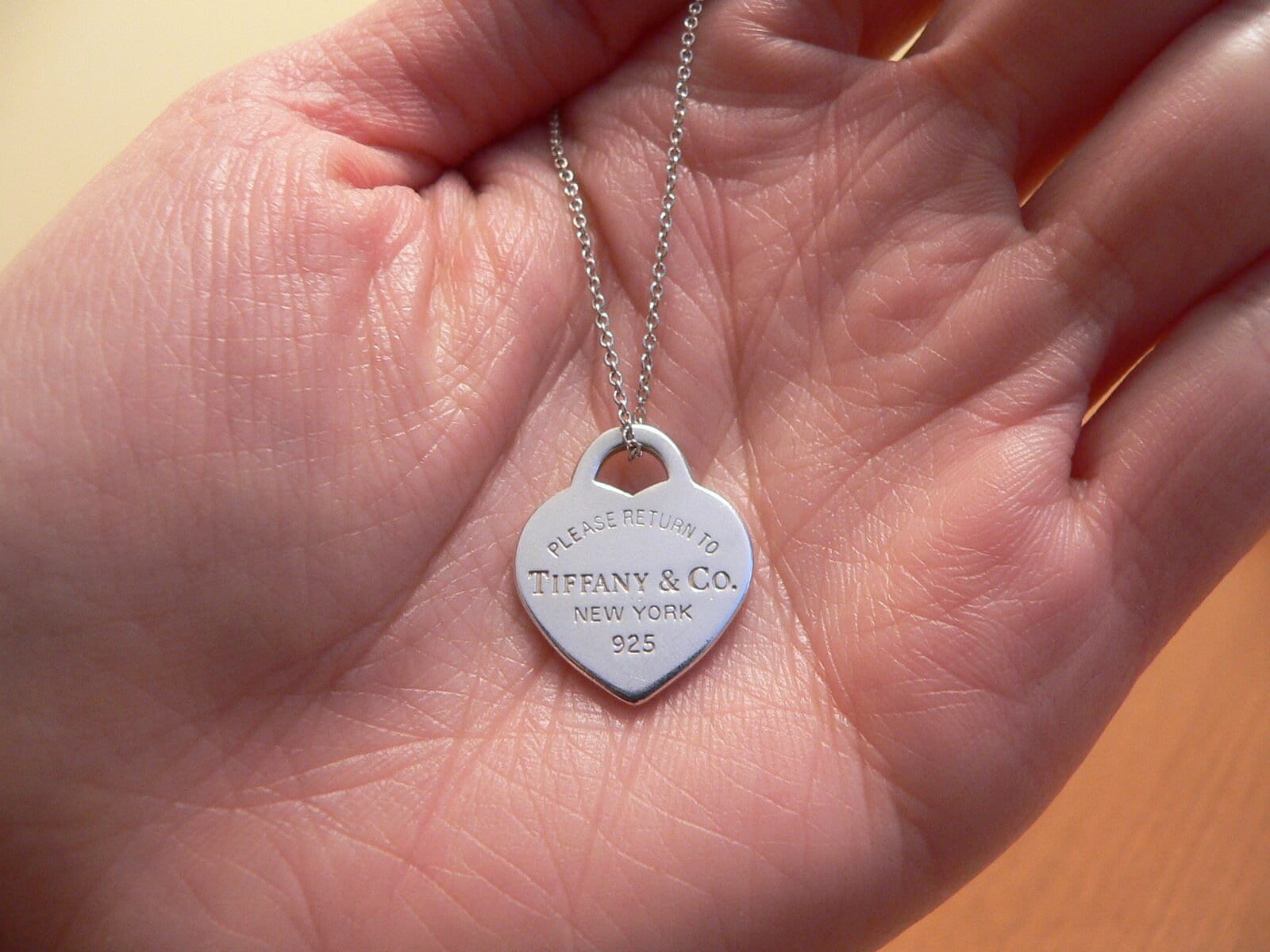 Tiffany Co Heart Necklace Pendant Charm 16 OR 21 Inch Longer Chain