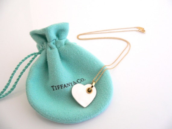 tiffany mother of pearl heart necklace