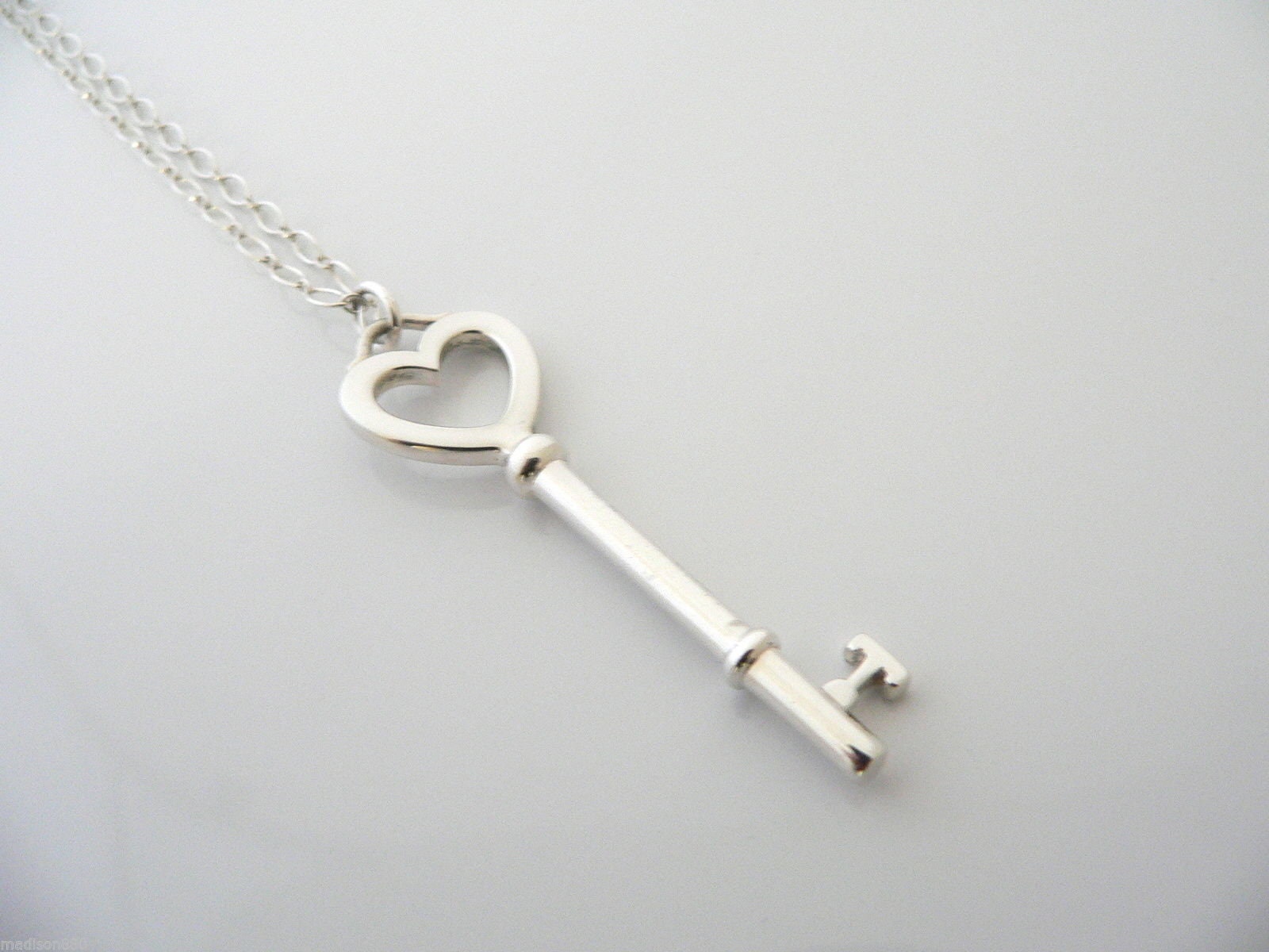Heart and Key Necklace in Sterling Silver by oNecklace