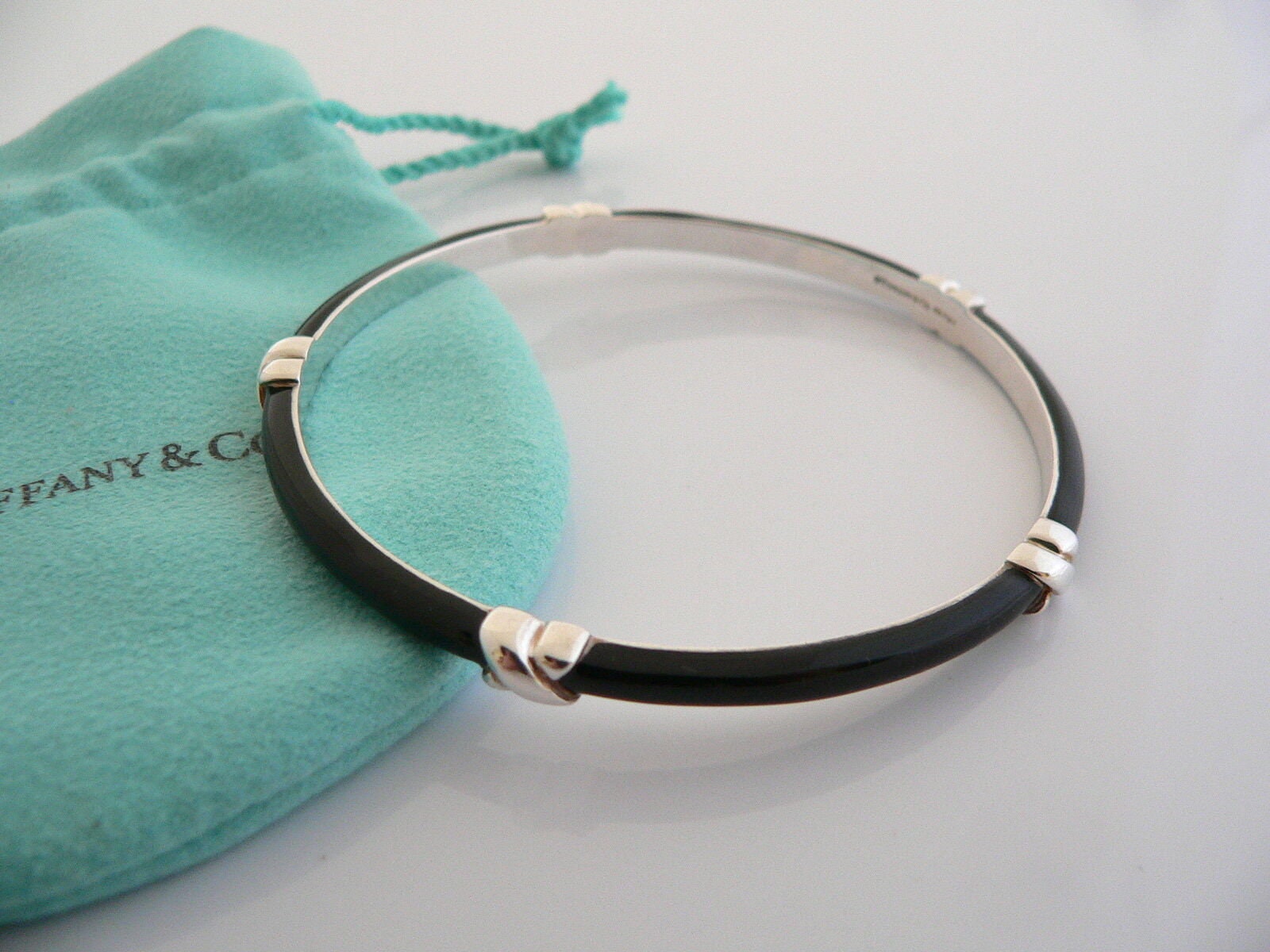 福袋安いいね半額ストア Silver Co and Tiffany Black Bangle X Signature Enamel 小物