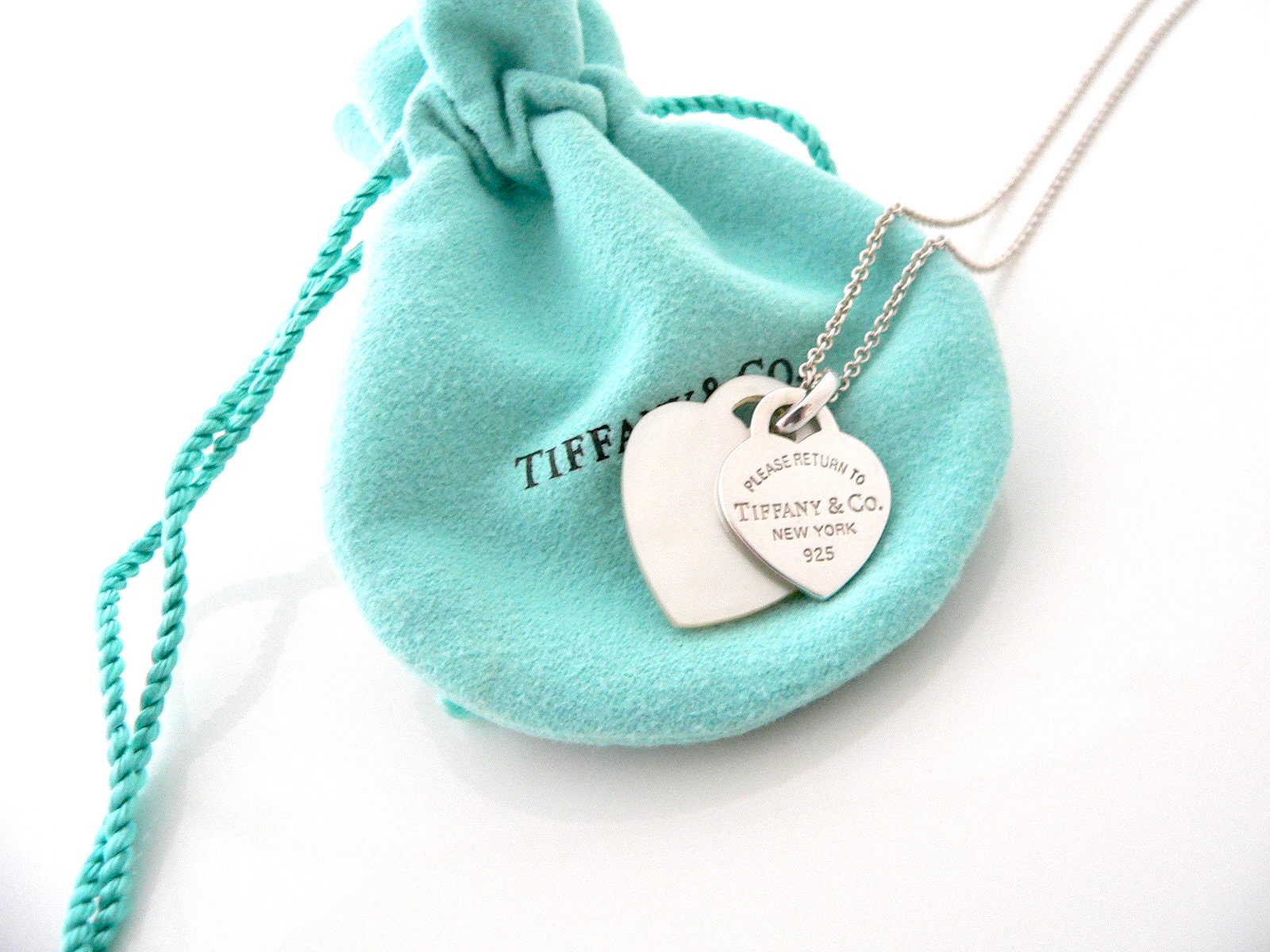 Tiffany And Co Return To Silver Mother Of Pearl Heart Necklace Pendant Gift Pouch Etsy