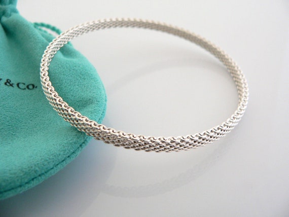 Tiffany And Co Silver Somerset Mesh Narrow Bracel… - image 3