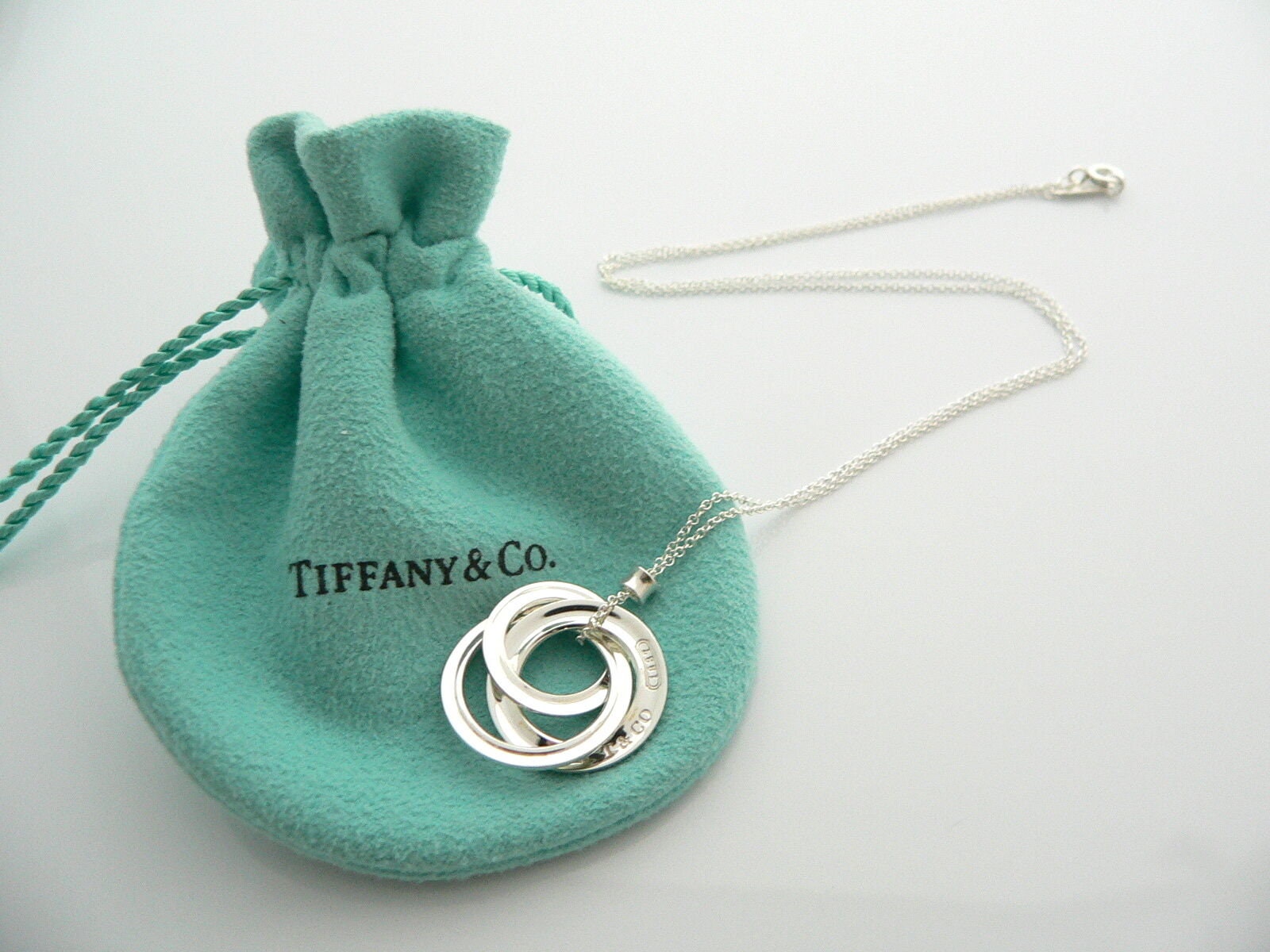 Tiffany & Co 1837 interlocking circle triple Silver 925 × Metal Neckla –  KYOTO NISHIKINO