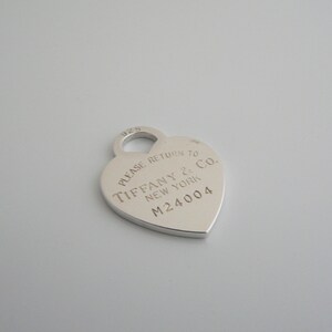 Tiffany Heart Dog Tag Charm Pendant 