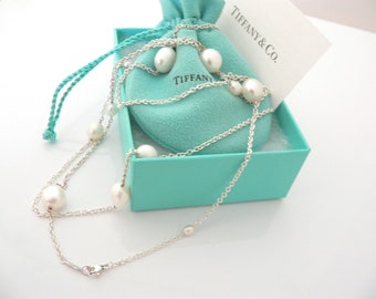 Tiffany & Co Pearl Necklace Peretti Pearls by the Yard Pendant 36 Inch Love Christmas Anniversary Birthday Gift for Her Statement Classic