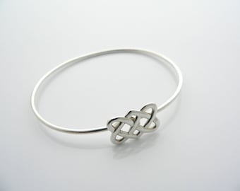 Tiffany & Co Silver Celtic Knot Love Bangle Bracelet Gift for Her Anniversary Birthday Christmas Special Occasion Mother's Day Jewelry 925