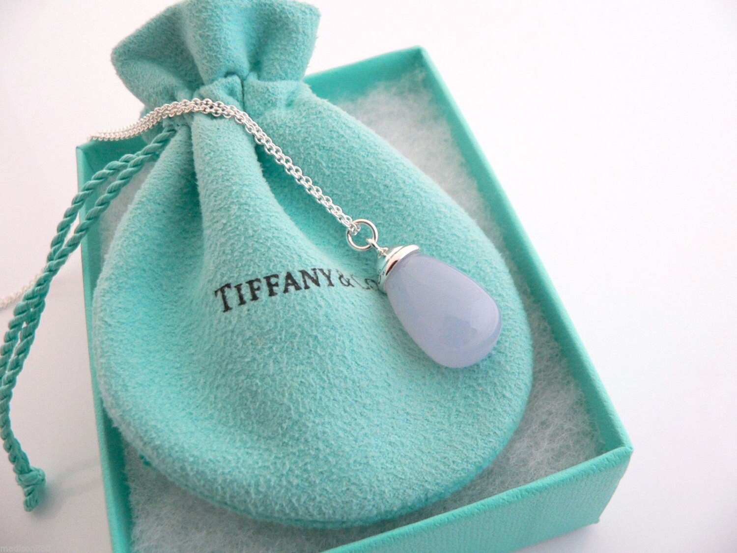 Tiffany & Co Silver Picasso 20 Carat Blue Chalcedony Necklace